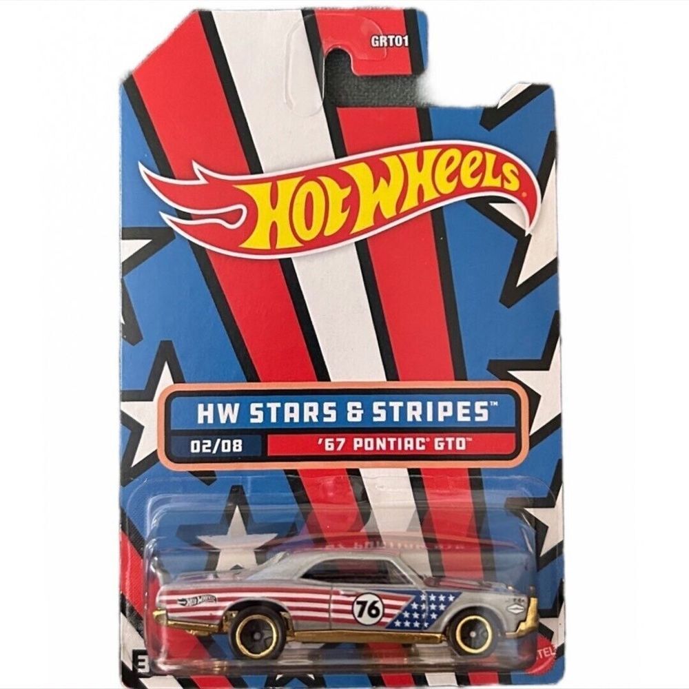 Hot Wheels Stars & Stripes 67 Pontiac GTO 02/08 Collectible Die Cast‎ New
